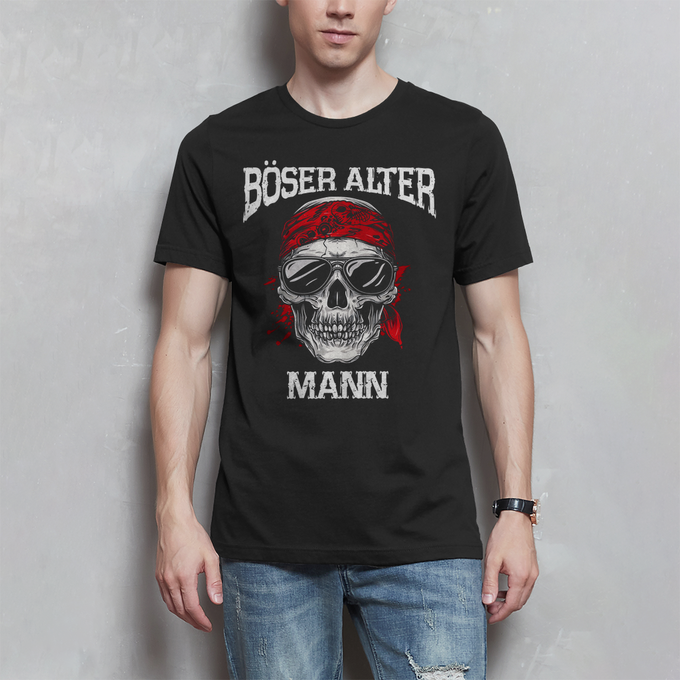 Biker Motorrad T-Shirts "Böser alter Mann" Variante 3 – Produktansicht