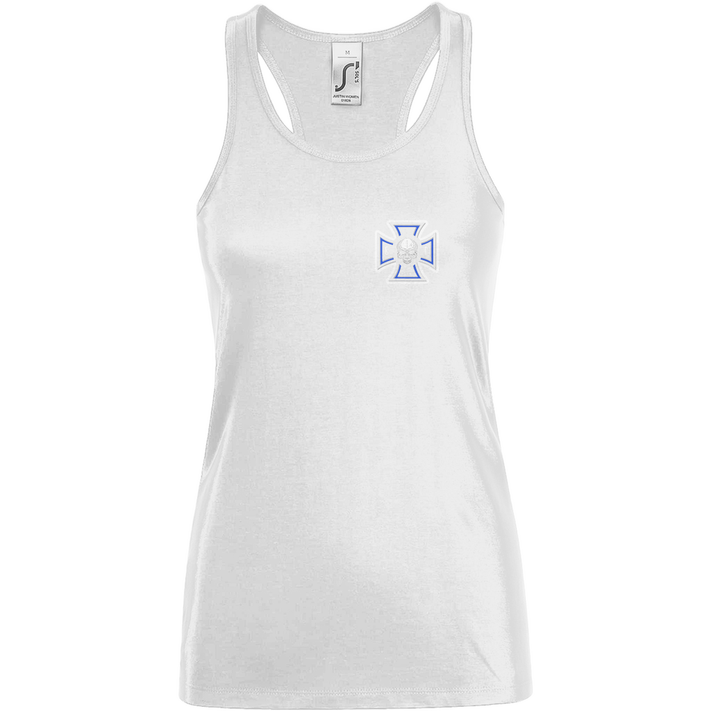 Damen Basic Tank Top Chopper-Freunde T-Shirt " Vorder und Rückendruck"