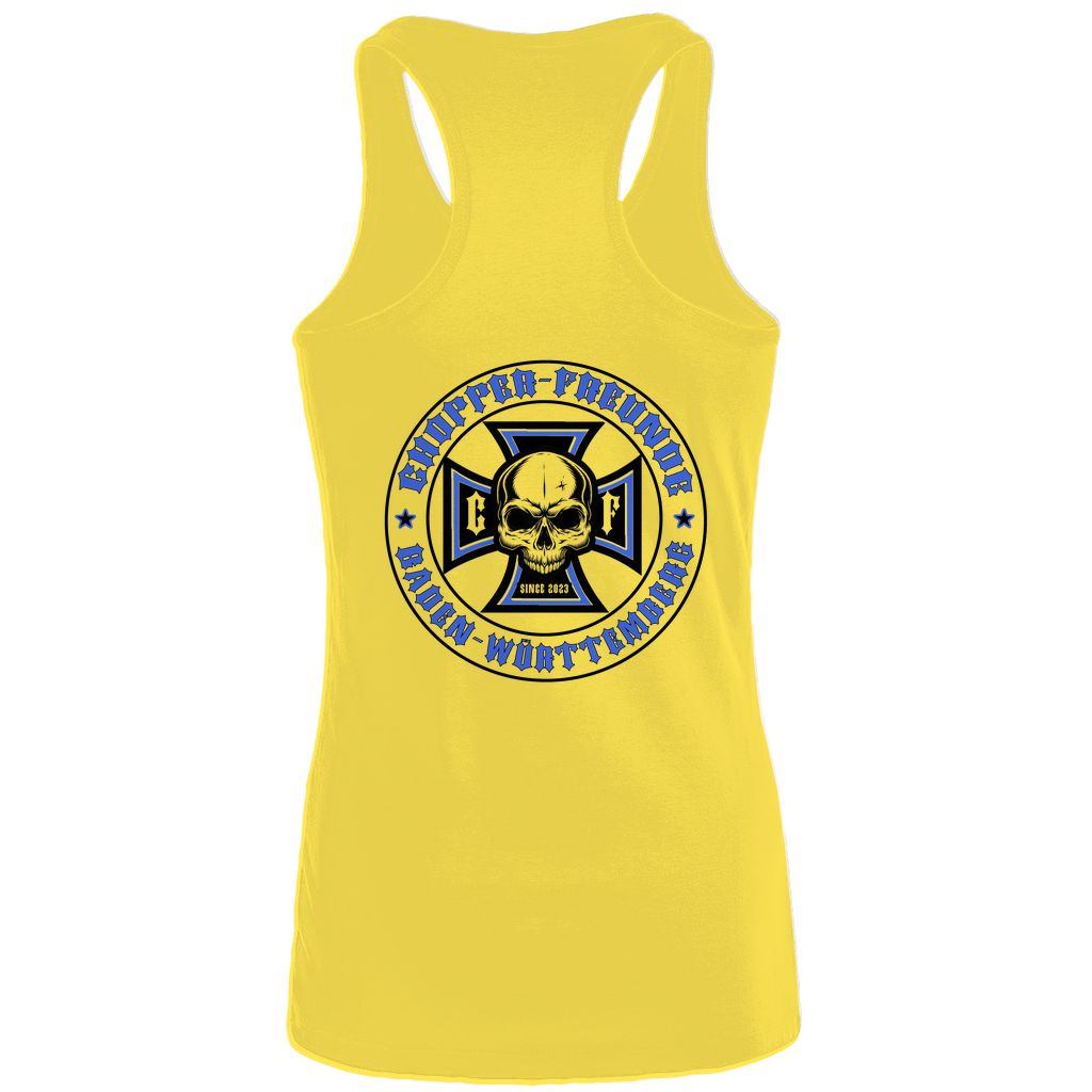 Damen Muscle-Tank-Top Chopper-Freunde Damen " Brust und Rücken Druck " Variante 1