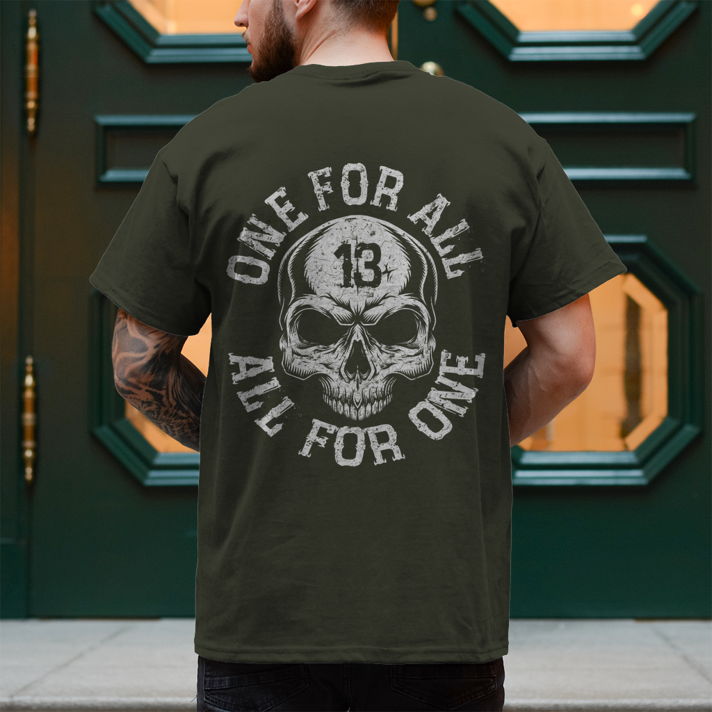 Biker T-Shirt "One for all, all for one" Brust und Rückendruck