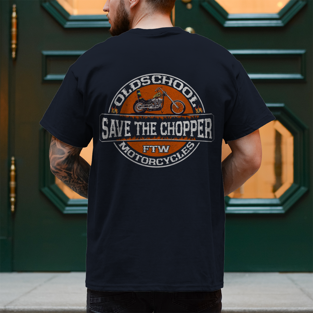 Herren T-Shirt Never Fuck A Fucker | Biker Statement Brust und Rückendruck Variante 3