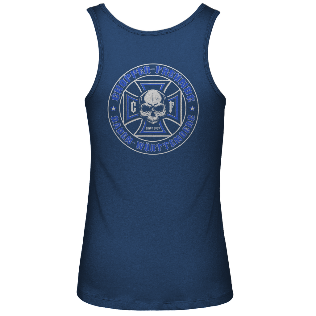 Damen Premium Organic Tank Top Chopper-Freunde T-Shirt " Vorder und Rückendruck"