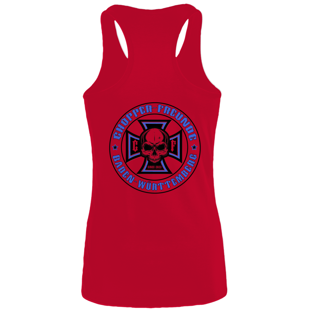 Damen Muscle-Tank-Top Chopper-Freunde Damen " Brust und Rücken Druck " Variante 1