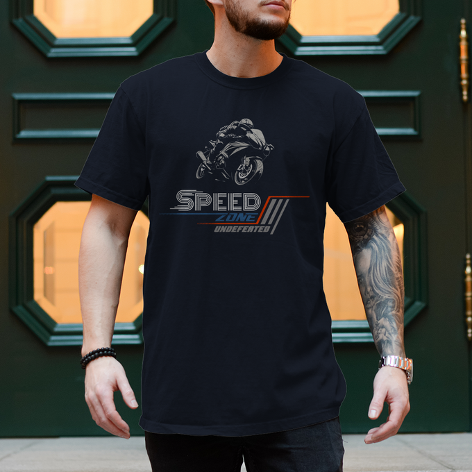 Biker T-Shirt: Speed Zone Motorrad Shirt - Dein Statement für pure Geschwindigkeit Variante 2 – Produktansicht