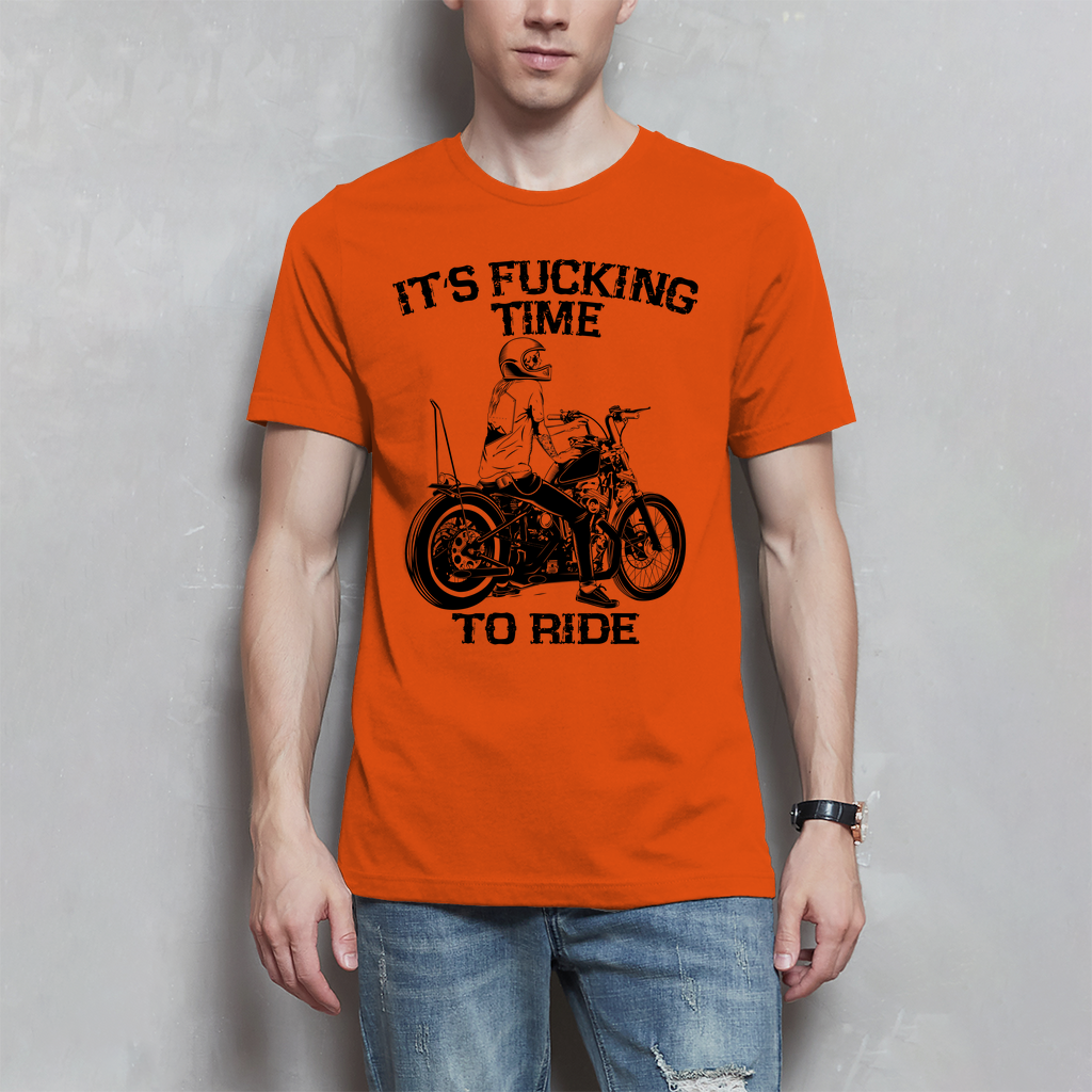 Biker Motorrad T-Shirt" It´s Fucking Time To Ride" Variante 5