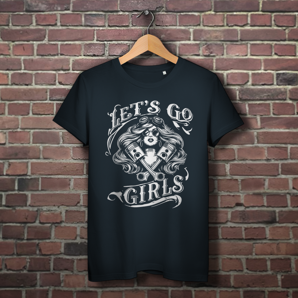 Damen Premium Bio Biker T-Shirt "Let´s Go Girls"