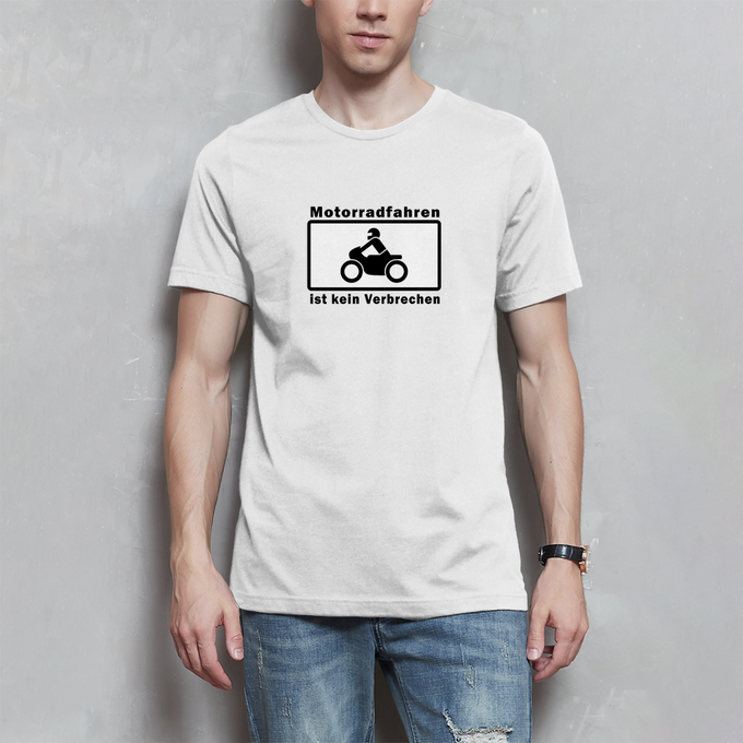 Biker Motorrad T-Shirts: Motorradfahren ist kein Verbrechen 2 – Produktansicht