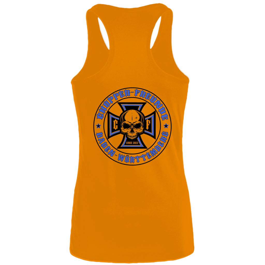 Damen Muscle-Tank-Top Chopper-Freunde Damen " Brust und Rücken Druck " Variante 1