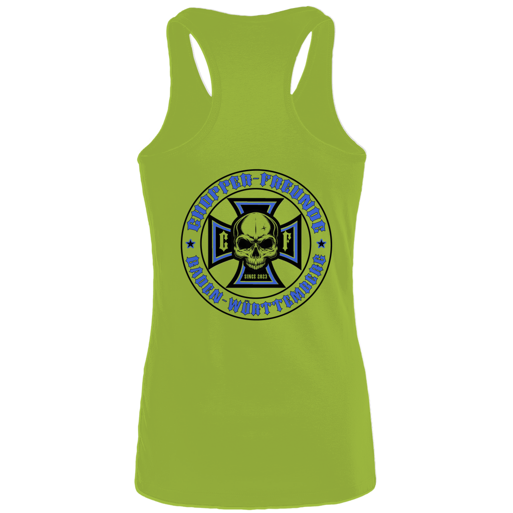 Damen Muscle-Tank-Top Chopper-Freunde Damen " Brust und Rücken Druck " Variante 1