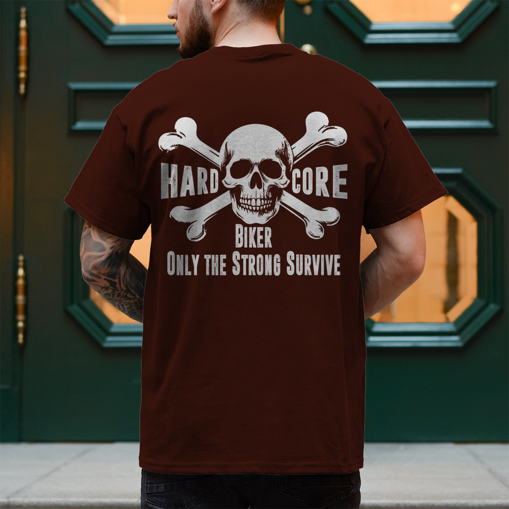 Biker T-Shirt "Hard Core Biker" Rückendruck