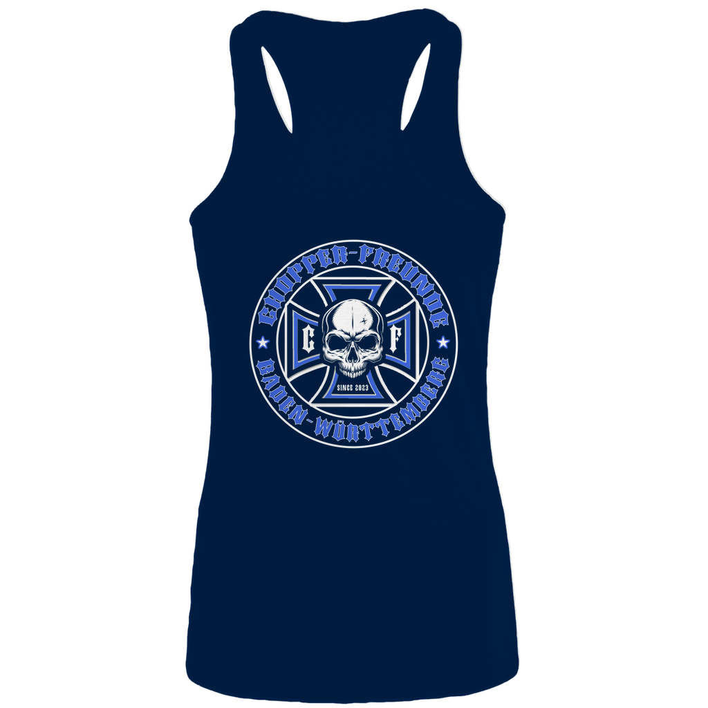 Damen Basic Tank Top Chopper-Freunde T-Shirt " Vorder und Rückendruck"