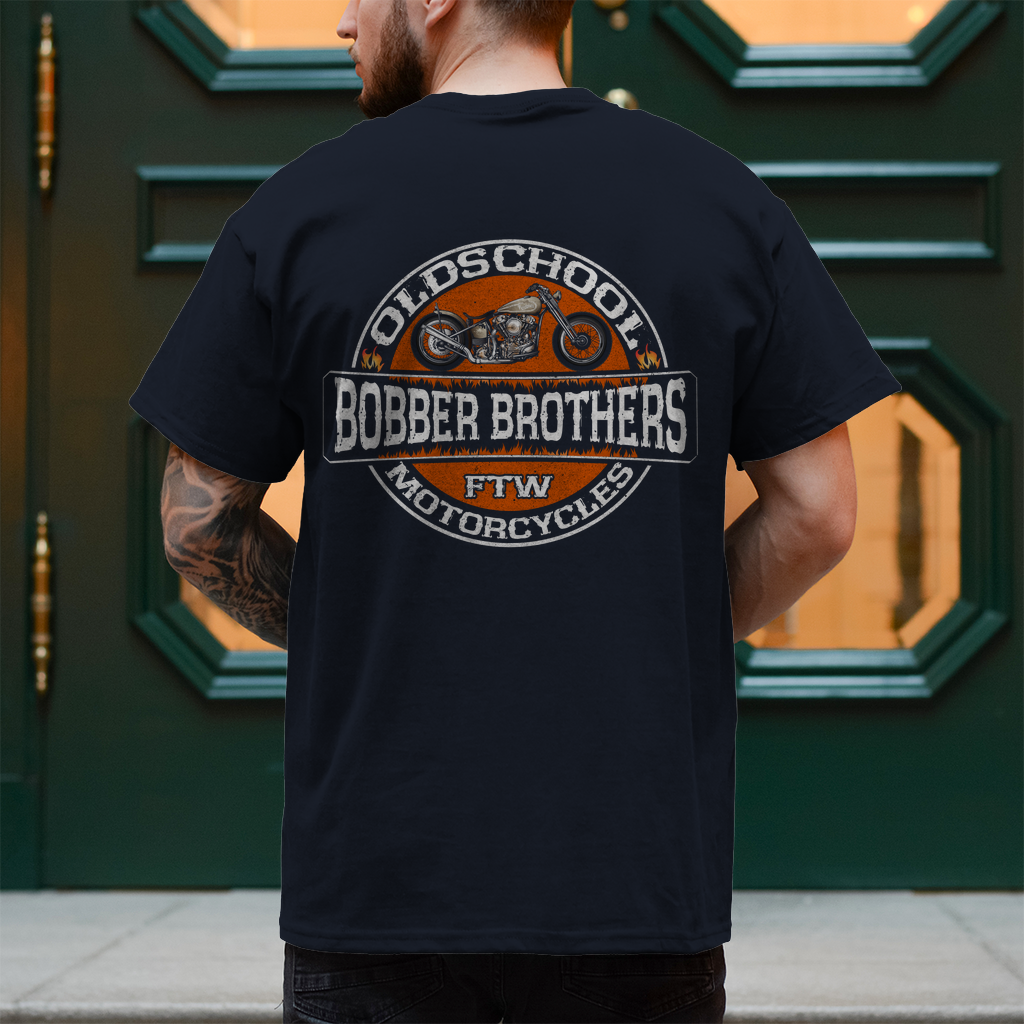 Herren T-Shirt Never Fuck A Fucker | Biker Statement Brust und Rückendruck Variante 4