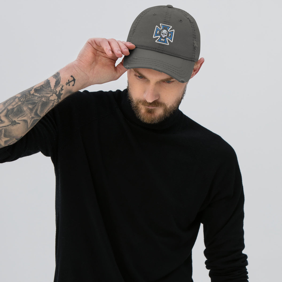 Chopper-Freunde Bestickte Dad-Hat im Used-Look