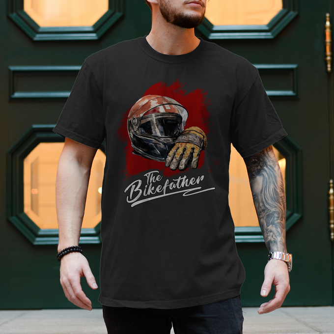 Biker T-Shirt " The Bikefather " Variante 4 – Produktansicht