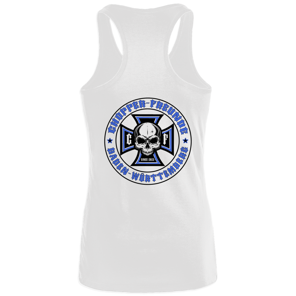 Damen Muscle-Tank-Top Chopper-Freunde Damen " Brust und Rücken Druck " Variante 1