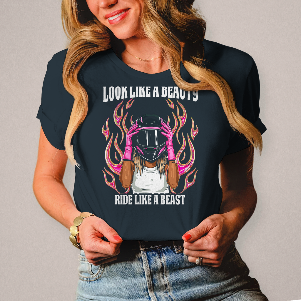 Damen T-Shirt"Look like a Beauty - Ride like a Beast"