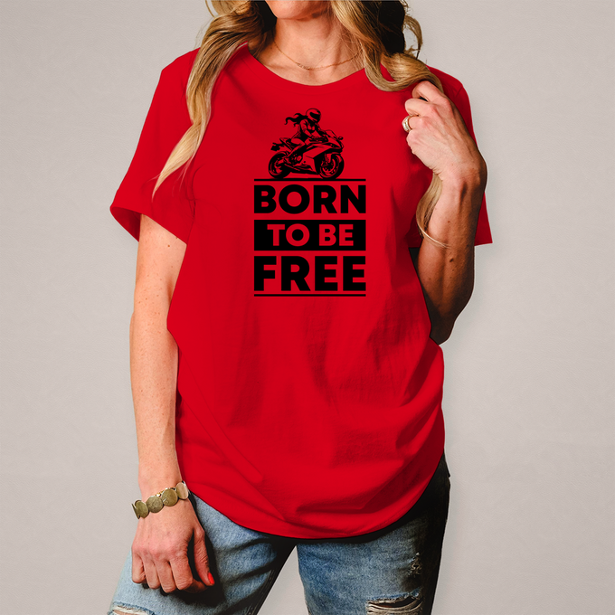 Damen T-Shirt "Born To Be Free" – Produktansicht