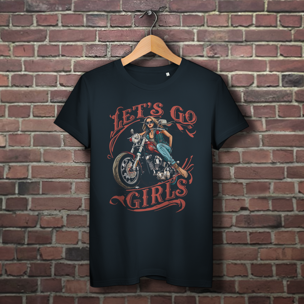 Damen Premium Bio Biker T-Shirt "Let´s go Girls"