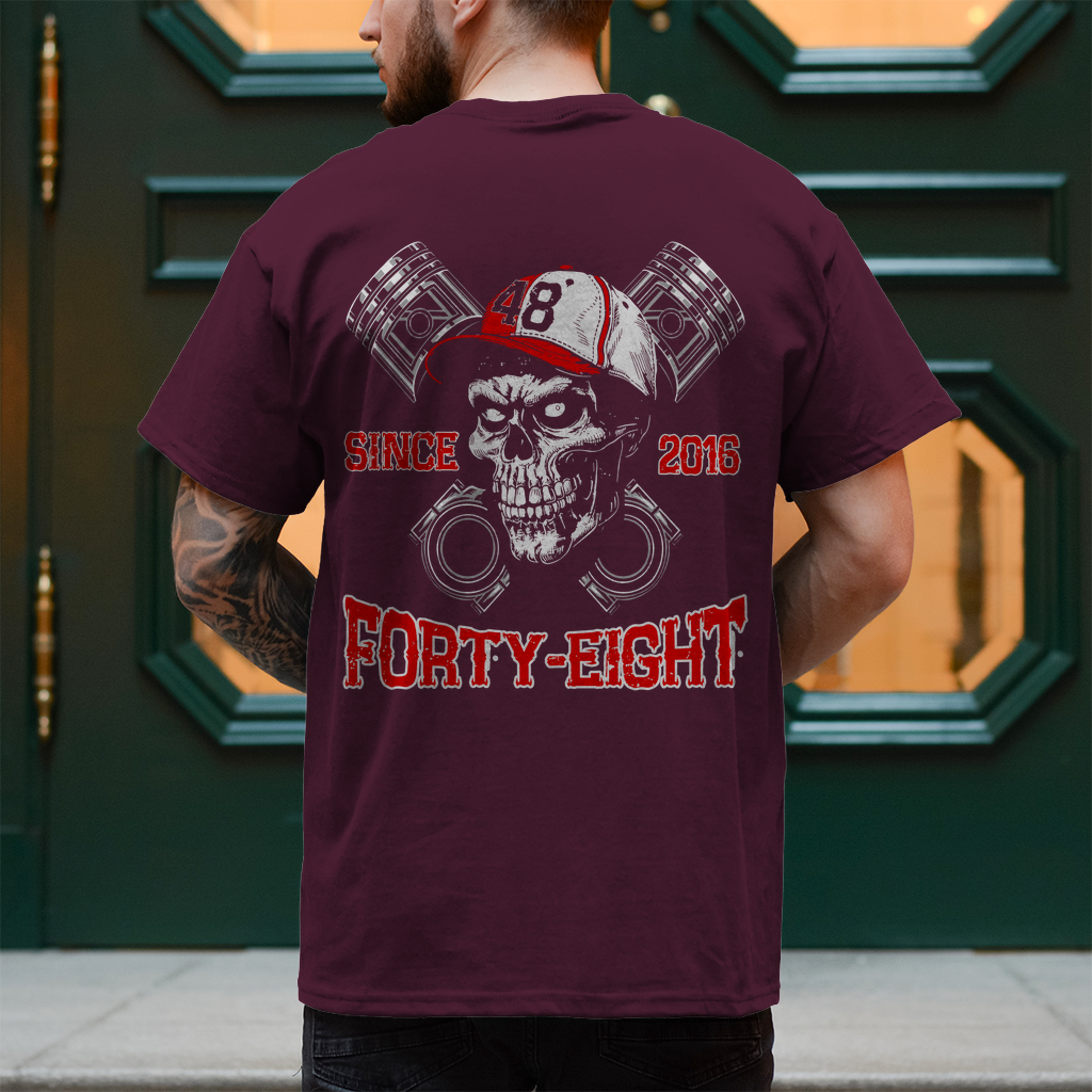 Biker T-Shirt "Forty-Eight" Brust und Rückendruck