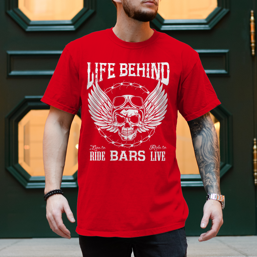 Biker T-Shirt "Life behind bars" Variante 2