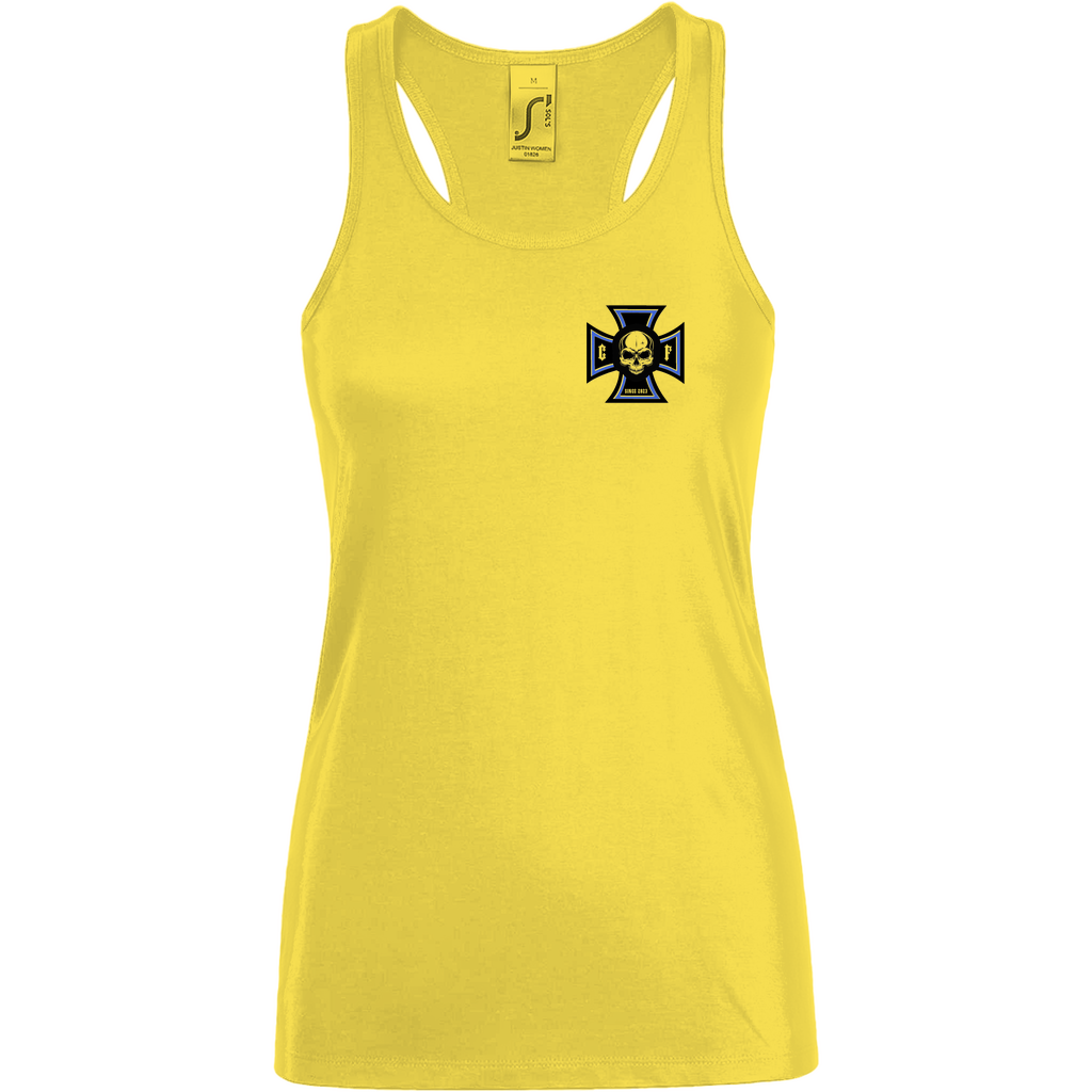 Damen Muscle-Tank-Top Chopper-Freunde Damen " Brust und Rücken Druck " Variante 1