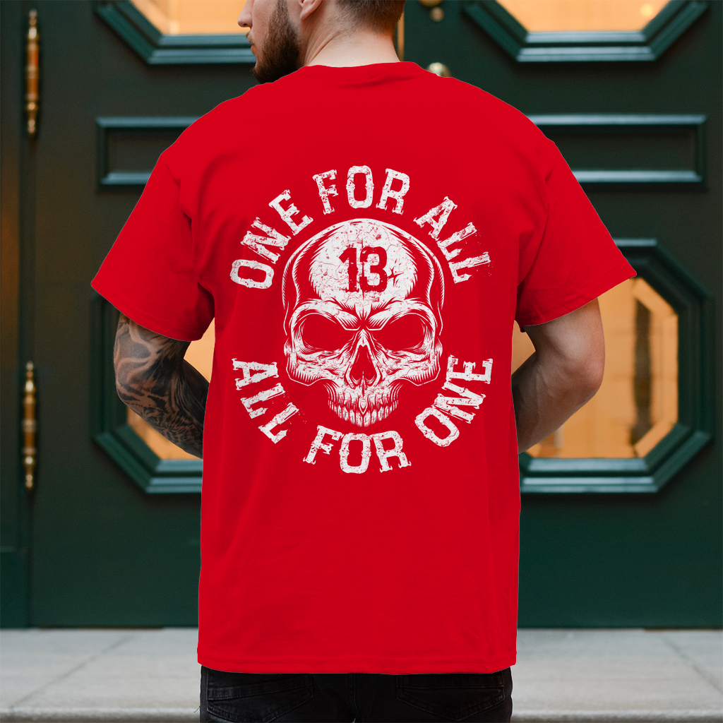 Biker T-Shirt "One for all, all for one" Brust und Rückendruck