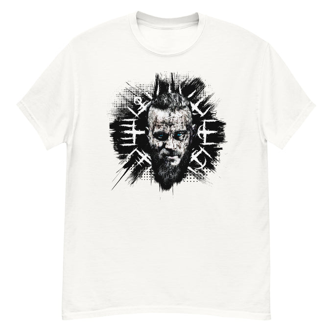 Herren T-Shirt und Hoodies Wikinger "Variante Ragnar" Variante 3 – Weiß – Vorderansicht