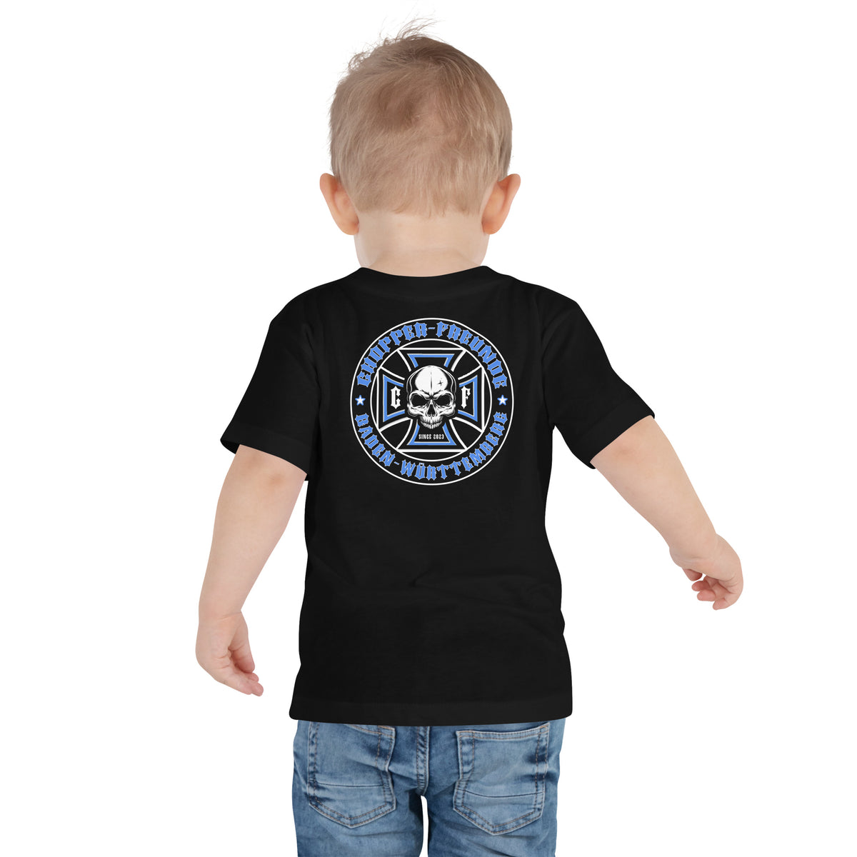 Chopper-Freunde Baby-T-Shirt " Vorder und Rückendruck" Variante 1