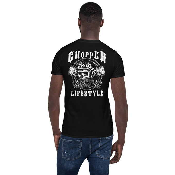 Biker Motorrad T-Shirts " Chopper LIFESTYLE" Variante 3 – Schwarz – Rückansicht