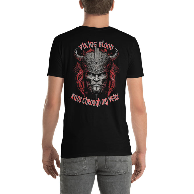 Wikinger T-Shirt und Hoodies Wikinger "Nordic Blood runs through my Veins" Variante 14 – Schwarz – Rückansicht