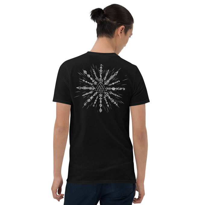 Wikinger Shirts,Hoodies "Nordic Valknut" – Schwarz – Rückansicht
