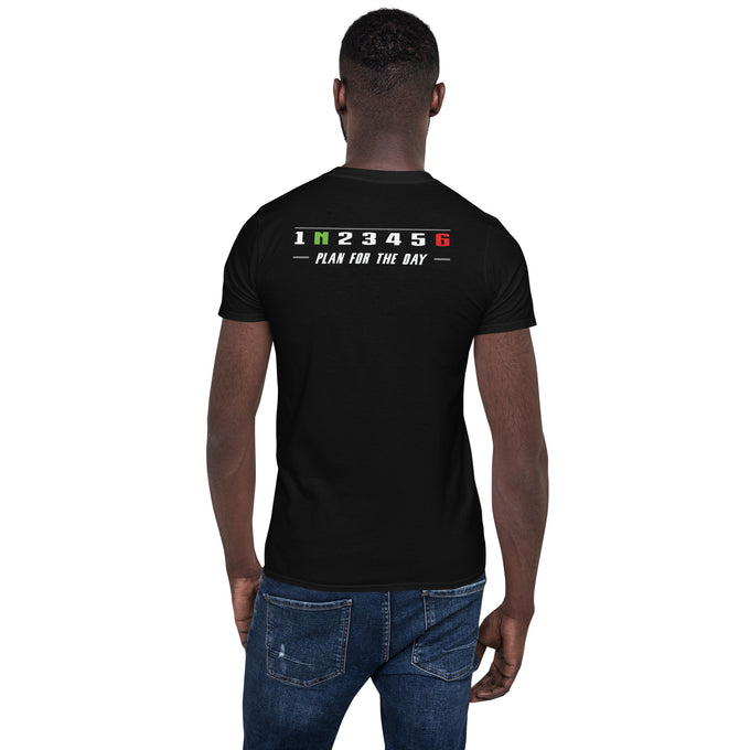 Biker Motorrad T-Shirts "Plan for today" Variante 5 – Schwarz – Rückansicht
