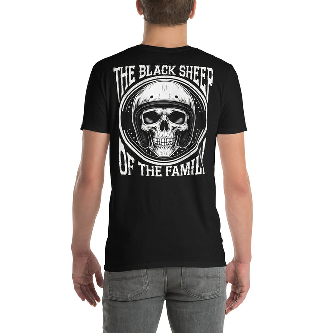 Biker T-Shirt " Black Sheep Of The Family" Variante1 – Schwarz – Rückansicht