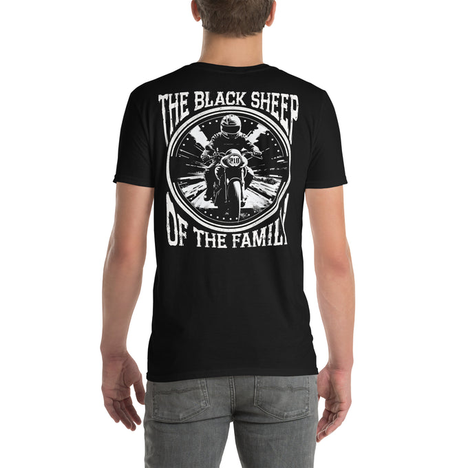 Biker T-Shirt " Black Sheep Of The Family" Variante3 – Schwarz – Rückansicht