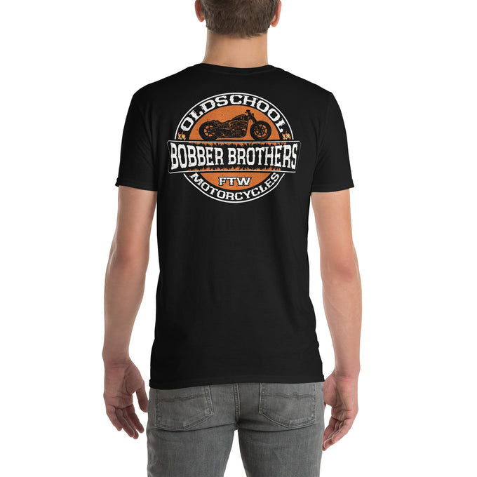Biker Motorrad T-Shirts "Bobber-Brothers" Variante1 – Schwarz – Rückansicht