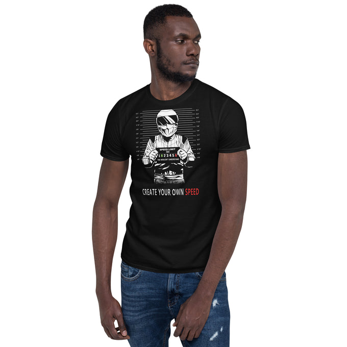 Biker Motorrad T-Shirts " Speed Limit Create Your Own Speed" Variante 6 – Schwarz – Vorderansicht