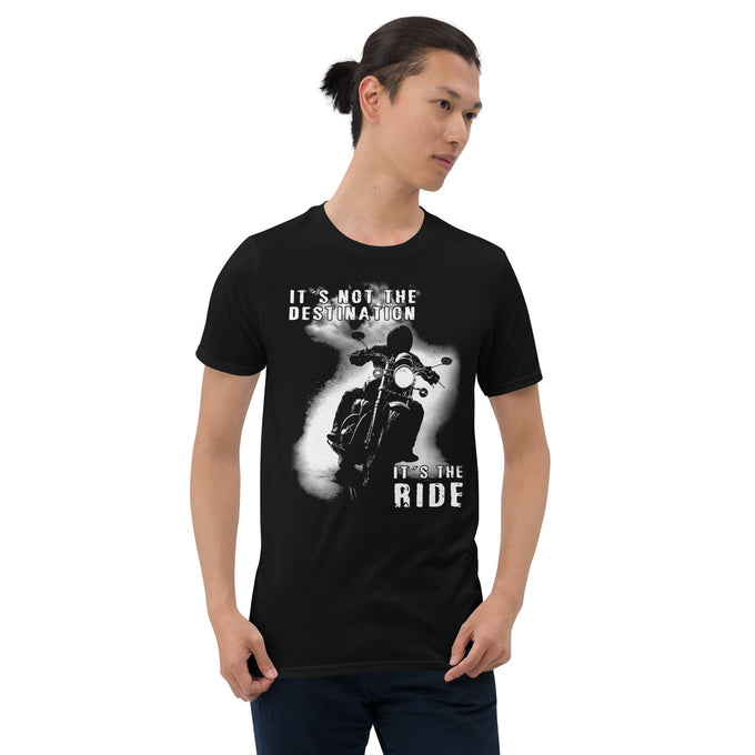 Biker Motorrad T-Shirts "Its the not the Destination, It's the Ride" – Schwarz – Vorderansicht