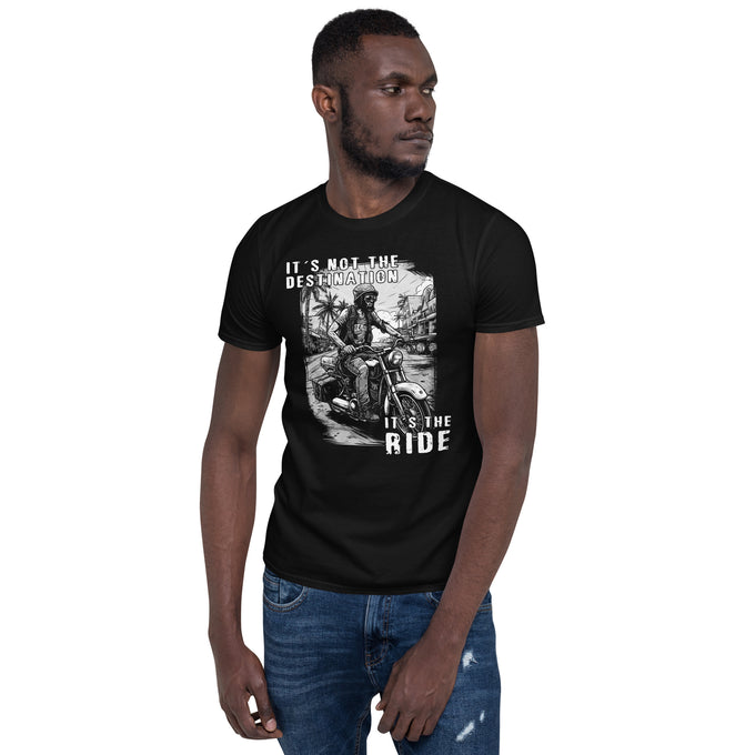 Biker Motorrad T-Shirts "Its the not the Destination, It's the Ride" Variante 2 – Schwarz – Vorderansicht