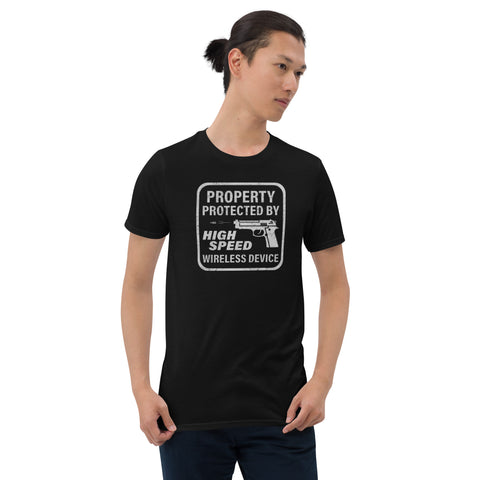 Herren T-Shirt " Prophety Protected by High Speed Wirleless Device "-Biker-Shirts