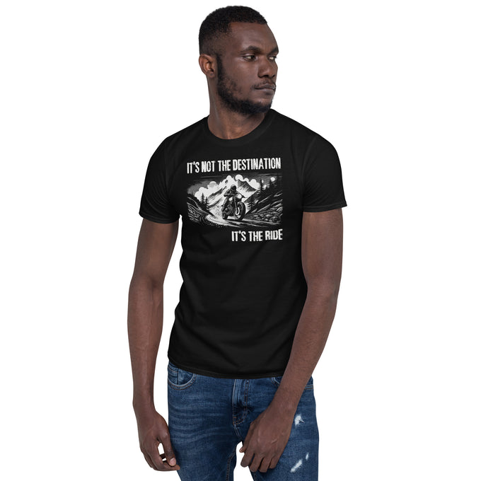 Biker Motorrad T-Shirt"Its the not the Destination, It's the Ride" Variante 3 – Schwarz – Vorderansicht
