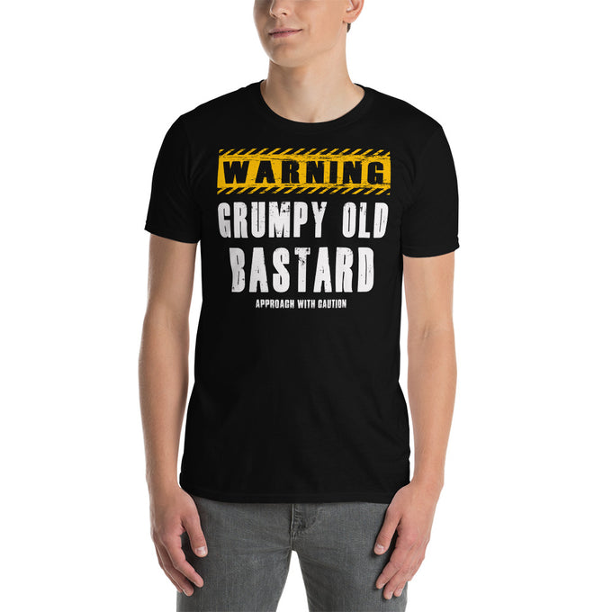 Biker Motorrad T-Shirt"Grumpy Old Bastard" – Schwarz – Vorderansicht