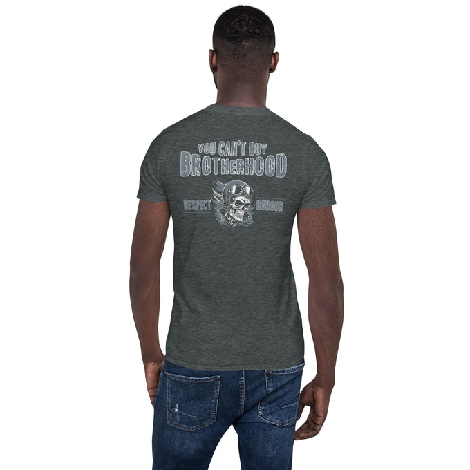 Biker Motorrad T-Shirts "Biker Brotherhood" Variante 11 – Dunkelgrau meliert – Rückansicht