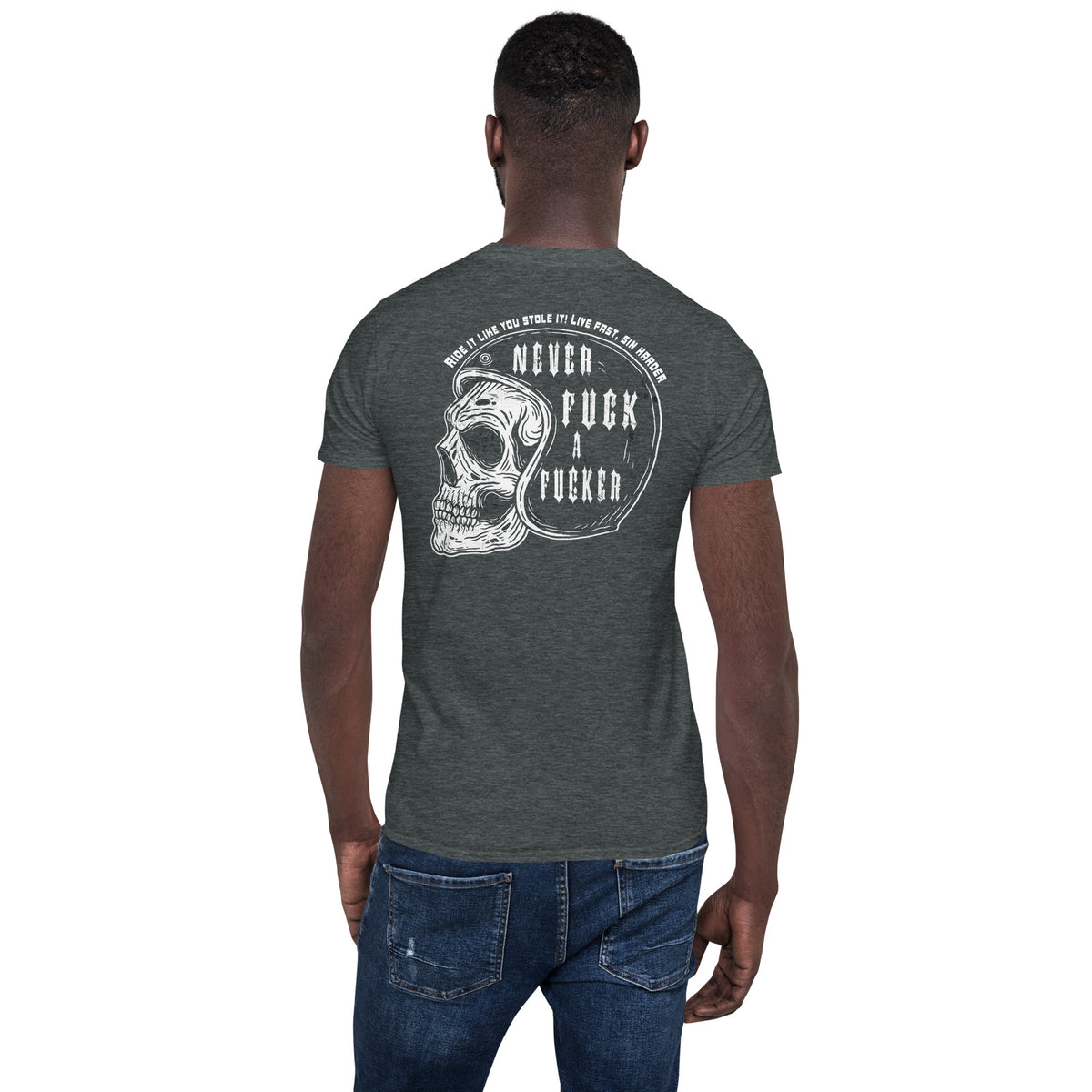 Herren T-Shirt "Ride it like you stole it! Live fast, sin harder" Rückendruck