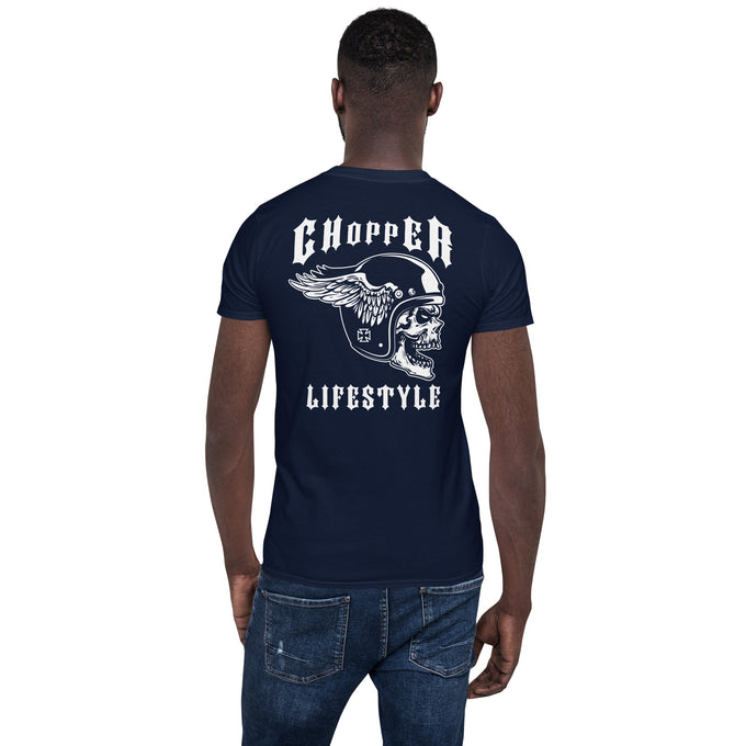 Chopper LIFESTYLE Biker Motorrad T-Shirts Variante 5 – Marineblau – Rückansicht