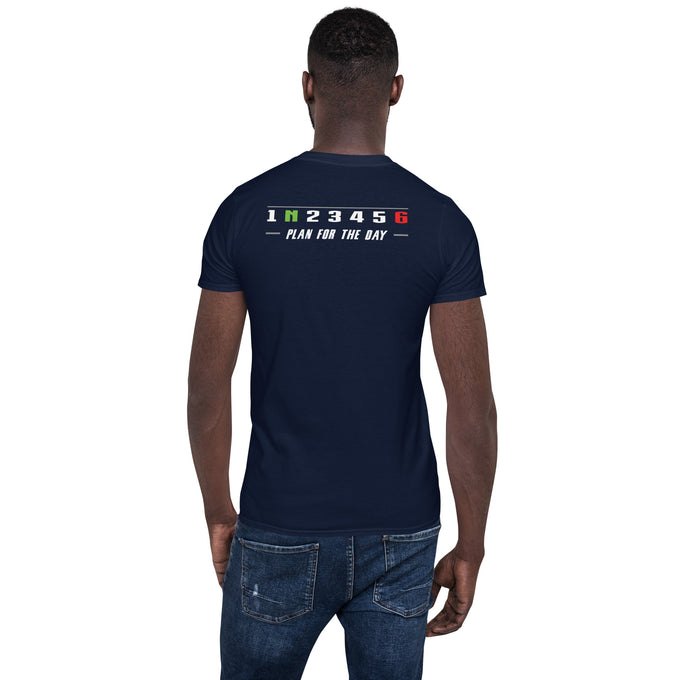 Biker Motorrad T-Shirts "Plan for today" Variante 5 – Marineblau – Rückansicht