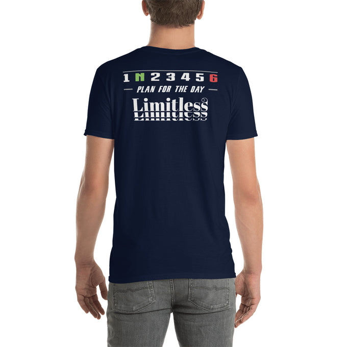 Biker Motorrad T-Shirt"Plan for today" Variante 6 – Marineblau – Rückansicht