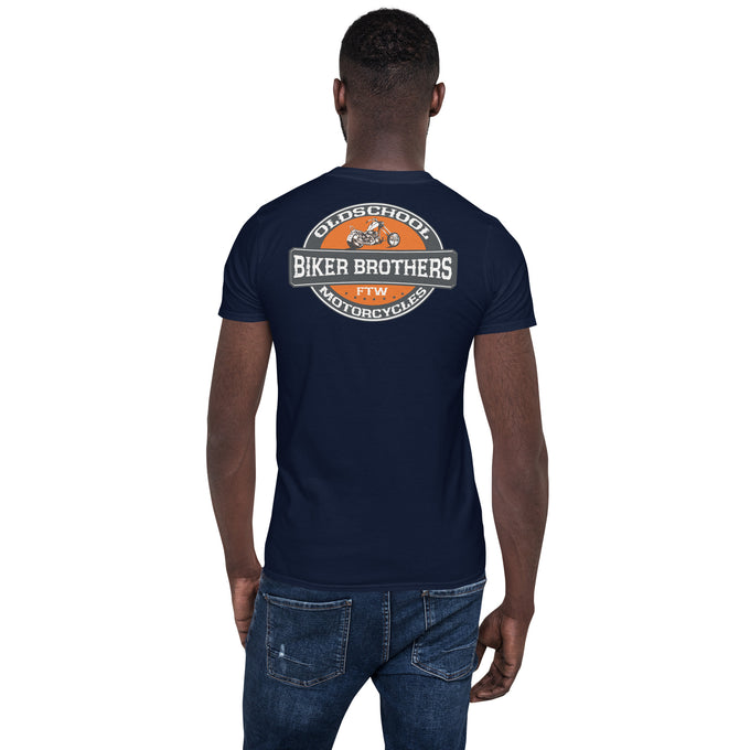 Biker Motorrad T-Shirt "Biker Brotherhood" Variante 9 – Marineblau – Rückansicht
