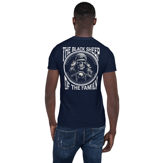 Biker T-Shirt " Black Sheep Of The Family" Variante 2 – Marineblau – Rückansicht