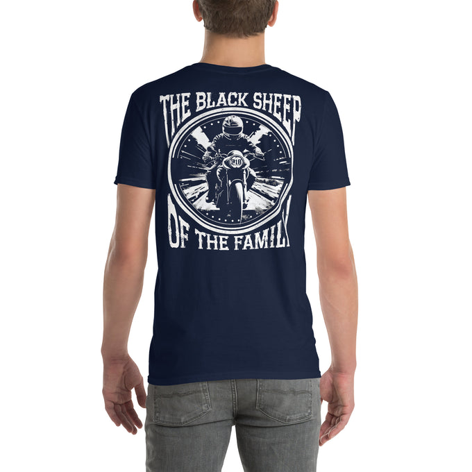 Biker T-Shirt " Black Sheep Of The Family" Variante3 – Marineblau – Rückansicht