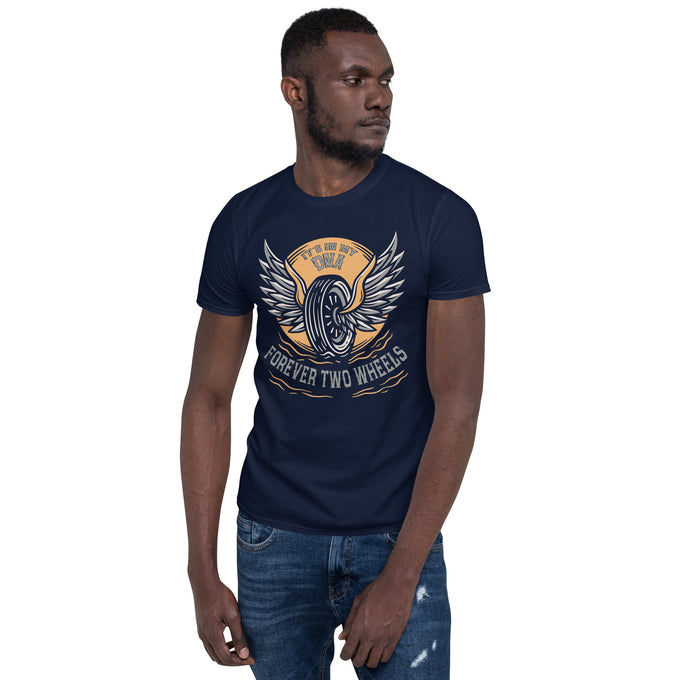 Biker Motorrad T-Shirt"Forever two Wheels I´s My DNA" Variante 2 – Marineblau – Vorderansicht